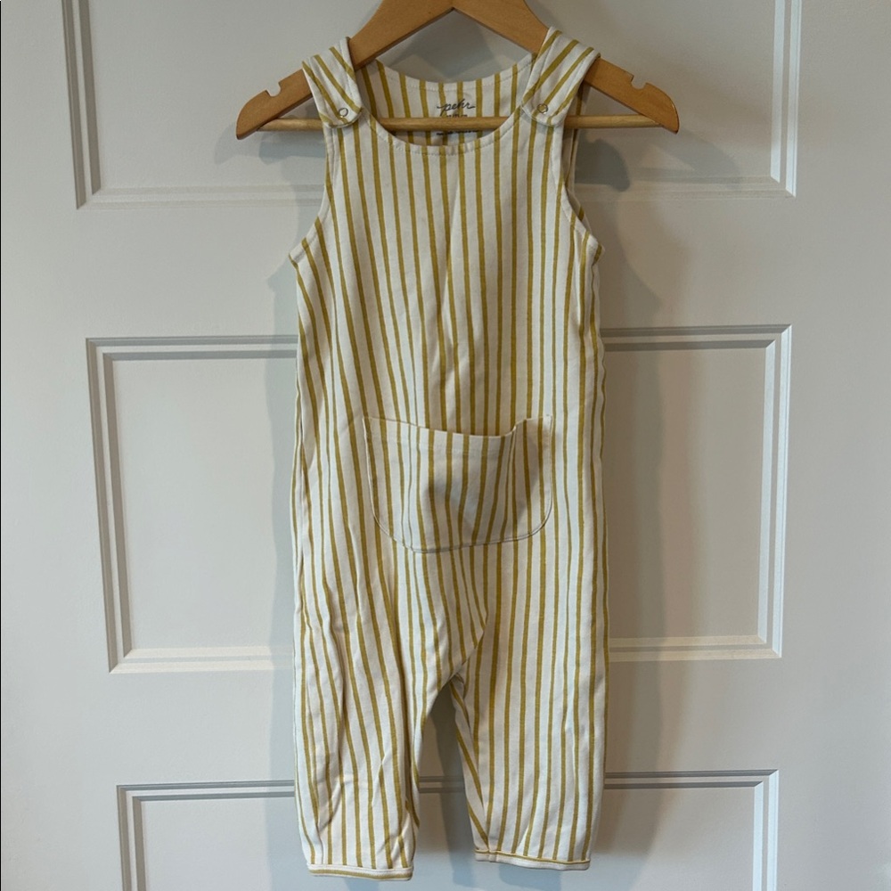 Striped Kids Overalls by Pehr, 2T in marigold